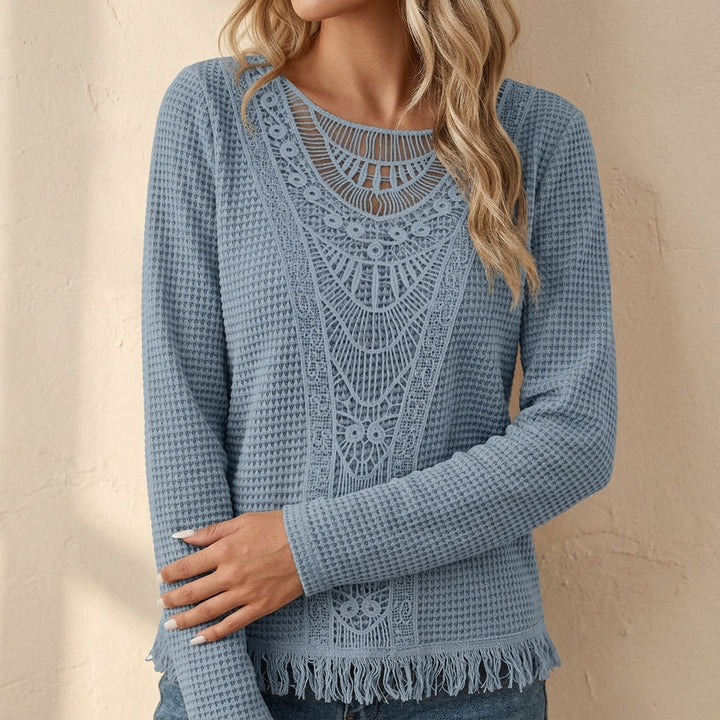 Coastal Charm Lace-Trim Tee