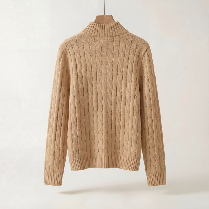 Varlyn Cashmere-Blend Relaxed Cable Half-Zip Jumper