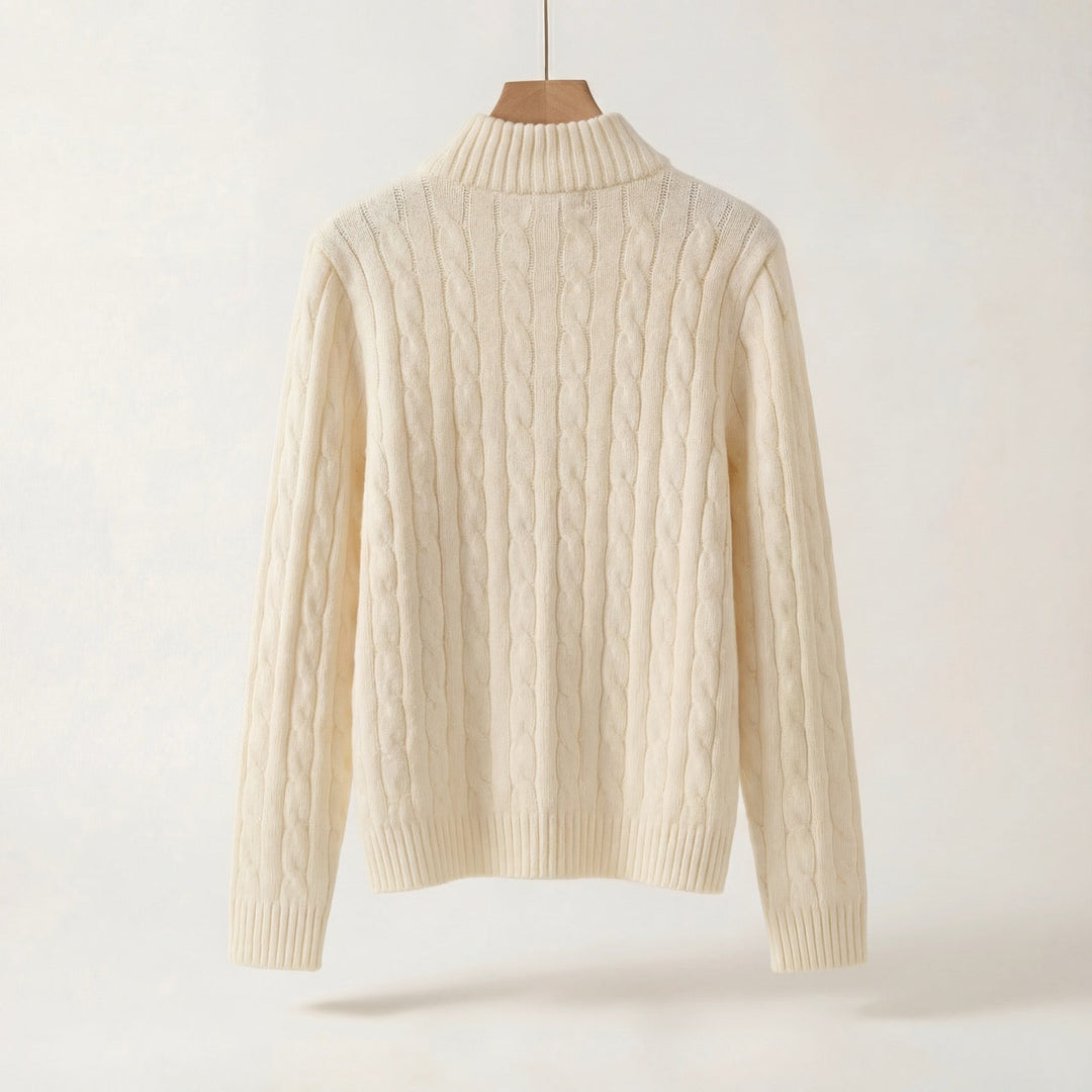 Varlyn Cashmere-Blend Relaxed Cable Half-Zip Jumper