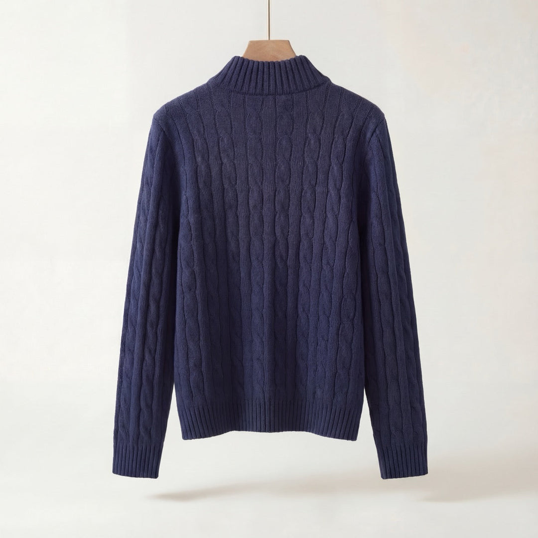 Varlyn Cashmere-Blend Relaxed Cable Half-Zip Jumper