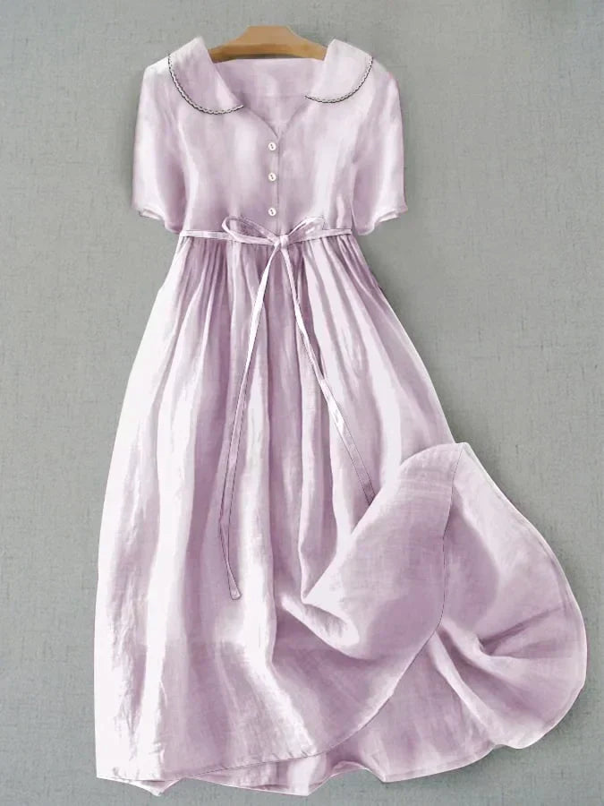 Zirelle™ | Soft elegant summer dress, classic cut, white