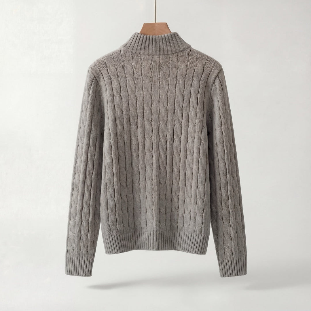 Varlyn Cashmere-Blend Relaxed Cable Half-Zip Jumper