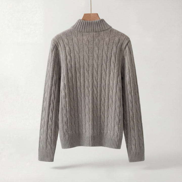 Varlyn Cashmere-Blend Relaxed Cable Half-Zip Jumper